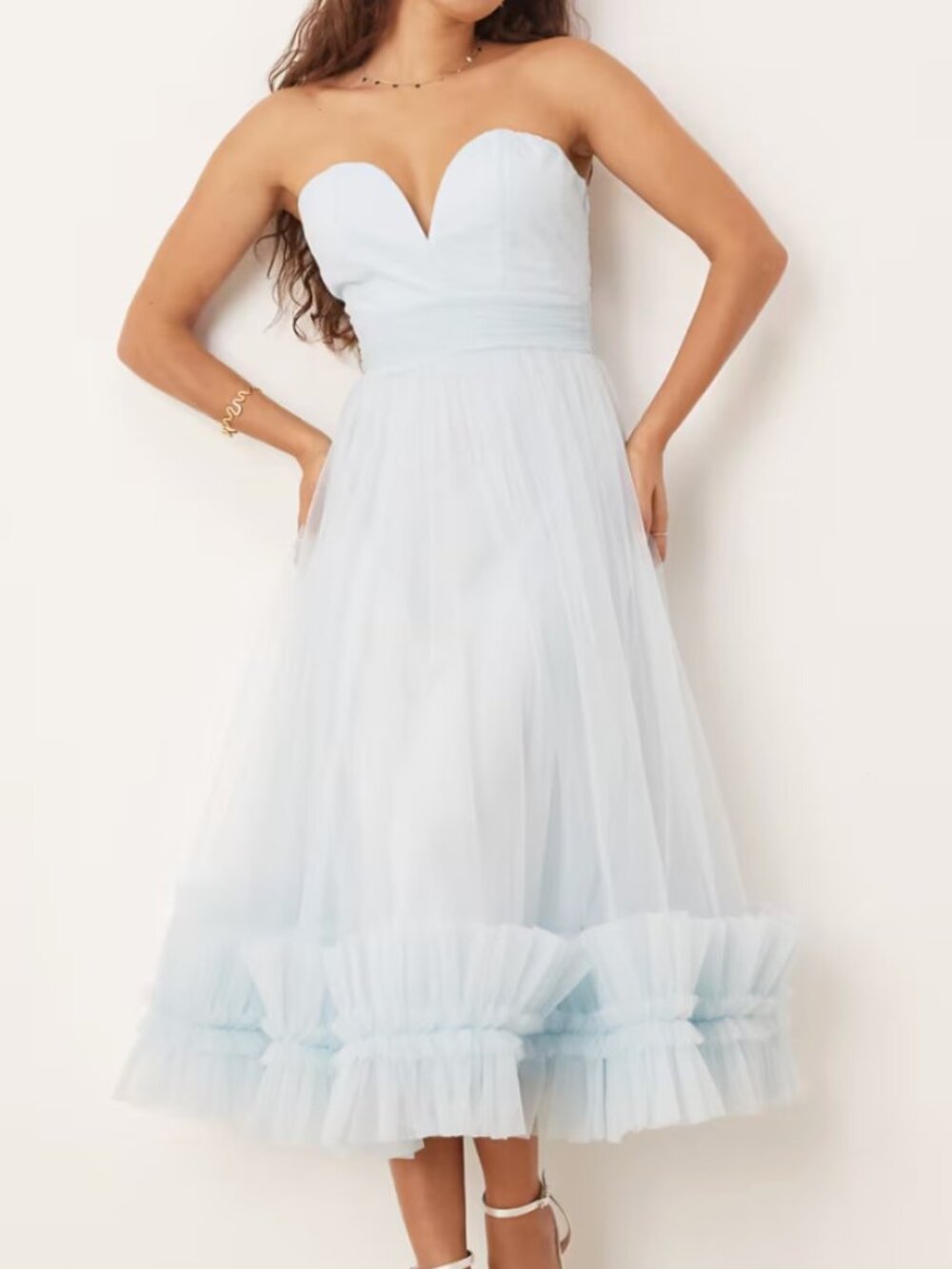 Lace & Beads Orion Midi Dress | Silky Blue | NWT | Size 10